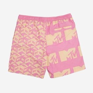 MTV Pink and Yellow Swim Trunks